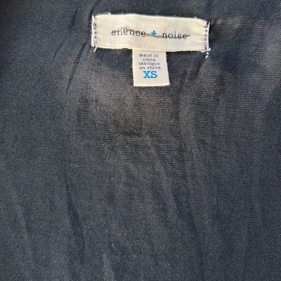 Silence + Noise black satin wrap high low long sleeve top loose fit XS - Picture 7 of 8